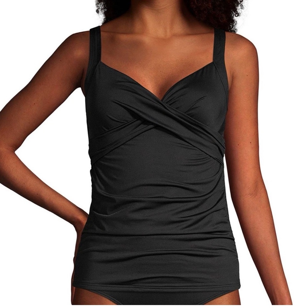 Lands' End Black One-Piece Tankini